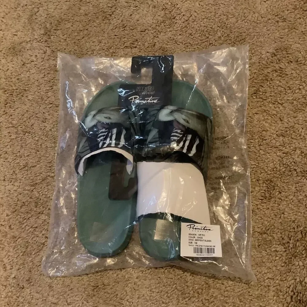 Primitive x Naruto Serpent Slides Sage Green Anime Mens Size‎ 5